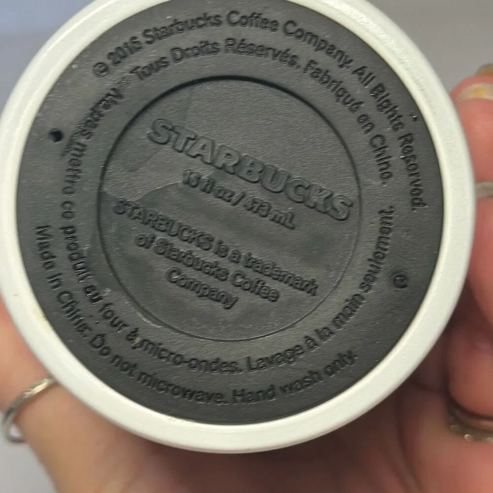 Starbucks 2016 Stainless‎ HOLLY BERRY Christmas Holiday Travel Mug STAINED